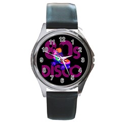 Roller Skater 80s Round Metal Watch by Valentinaart