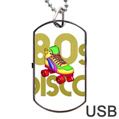 Roller Skater 80s Dog Tag Usb Flash (two Sides)