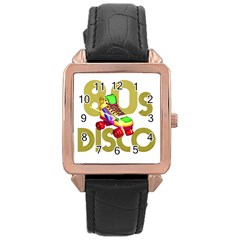 Roller Skater 80s Rose Gold Leather Watch  by Valentinaart