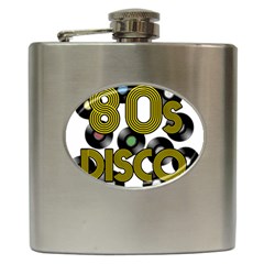  80s Disco Vinyl Records Hip Flask (6 Oz) by Valentinaart