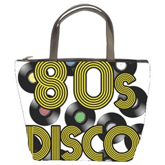  80s Disco Vinyl Records Bucket Bags by Valentinaart