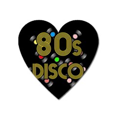  80s Disco Vinyl Records Heart Magnet by Valentinaart