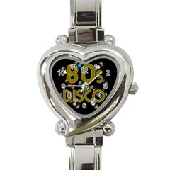  80s Disco Vinyl Records Heart Italian Charm Watch by Valentinaart