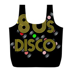  80s Disco Vinyl Records Full Print Recycle Bags (l)  by Valentinaart