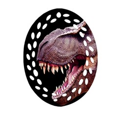 Dinosaurs T-rex Oval Filigree Ornament (two Sides)