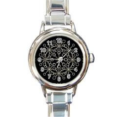 Ornate Chained Atrwork Round Italian Charm Watch by dflcprints