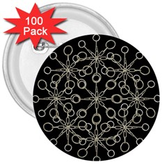 Ornate Chained Atrwork 3  Buttons (100 Pack)  by dflcprints