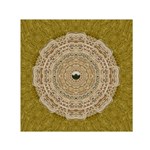 Golden Forest Silver Tree In Wood Mandala Small Satin Scarf (Square) Front