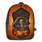 Halloween, Funny Mummy With Pumpkins School Bags (XL)  Front