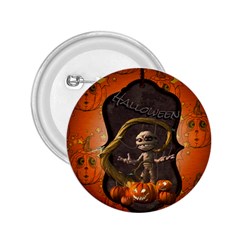 Halloween, Funny Mummy With Pumpkins 2 25  Buttons by FantasyWorld7