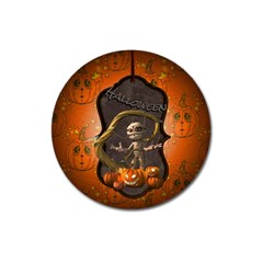 Halloween, Funny Mummy With Pumpkins Magnet 3  (round)