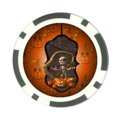 Halloween, Funny Mummy With Pumpkins Poker Chip Card Guard (10 Pack) by FantasyWorld7