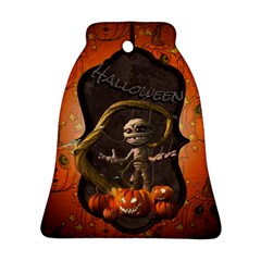 Halloween, Funny Mummy With Pumpkins Bell Ornament (two Sides) by FantasyWorld7