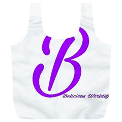 Belicious World  b  Purple Full Print Recycle Bags (l) 