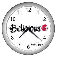 Belicious World Logo Wall Clocks (silver) 