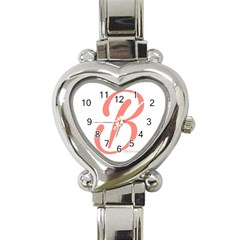 Belicious World  b  In Coral Heart Italian Charm Watch by beliciousworld