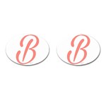 Belicious World  B  in coral Cufflinks (Oval) Front(Pair)