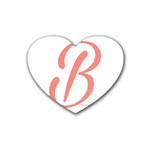 Belicious World  B  in coral Heart Coaster (4 pack)  Front