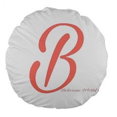 Belicious World  b  In Coral Large 18  Premium Flano Round Cushions