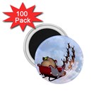 Christmas, Santa Claus With Reindeer 1.75  Magnets (100 pack)  Front