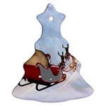 Christmas, Santa Claus With Reindeer Ornament (Christmas Tree)  Front