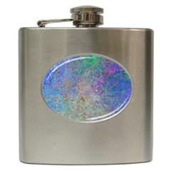 Colorful Pattern Blue And Purple Colormix Hip Flask (6 Oz) by paulaoliveiradesign