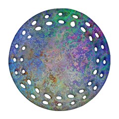 Colorful Pattern Blue And Purple Colormix Ornament (round Filigree) by paulaoliveiradesign