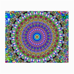 Colorful Purple Green Mandala Pattern Small Glasses Cloth (2-side) by paulaoliveiradesign