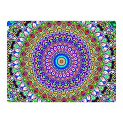 Colorful Purple Green Mandala Pattern Double Sided Flano Blanket (mini)  by paulaoliveiradesign