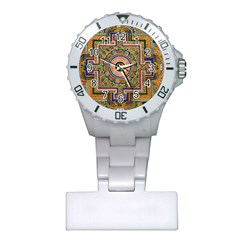 Asian Art Mandala Colorful Tibet Pattern Plastic Nurses Watch