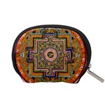 Asian Art Mandala Colorful Tibet Pattern Accessory Pouches (Small)  Back