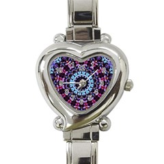 Kaleidoscope Mandala Purple Pattern Art Heart Italian Charm Watch