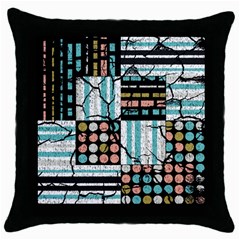 Distressed Pattern Throw Pillow Case (black) by linceazul