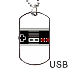 Video Game Controller 80s Dog Tag Usb Flash (two Sides) by Valentinaart