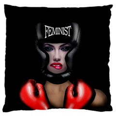 Feminist Large Cushion Case (one Side) by Valentinaart