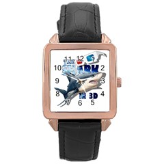 The Shark Movie Rose Gold Leather Watch 