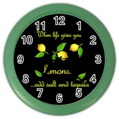 When Life Gives You Lemons Color Wall Clocks by Valentinaart