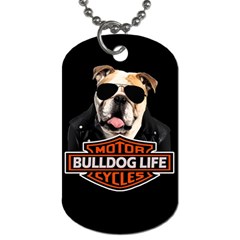 Bulldog Biker Dog Tag (two Sides) by Valentinaart