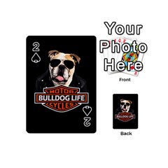 Bulldog Biker Playing Cards 54 (mini)  by Valentinaart