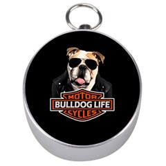 Bulldog Biker Silver Compasses by Valentinaart