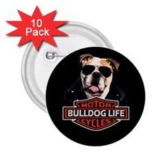 Bulldog Biker 2 25  Buttons (10 Pack) 