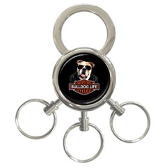 Bulldog Biker 3-ring Key Chains
