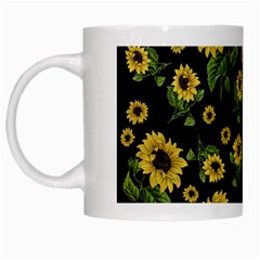 Sunflowers Pattern White Mugs