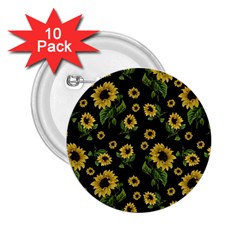 Sunflowers Pattern 2 25  Buttons (10 Pack)  by Valentinaart