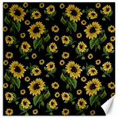 Sunflowers Pattern Canvas 16  X 16   by Valentinaart