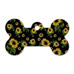 Sunflowers Pattern Dog Tag Bone (two Sides)