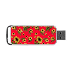 Sunflowers Pattern Portable Usb Flash (two Sides) by Valentinaart