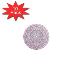 Pink Mandala Art  1  Mini Magnet (10 Pack)  by paulaoliveiradesign