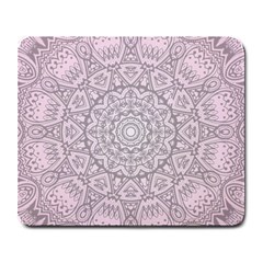 Pink Mandala Art  Large Mousepads by paulaoliveiradesign