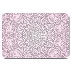 Pink Mandala Art  Large Doormat  by paulaoliveiradesign